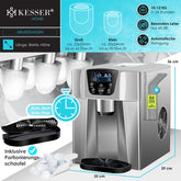 IJsblokjesmachine – 12kg/24 uur – IJsmachine - IJsblokjesmaker - Grijs - KESSER®
